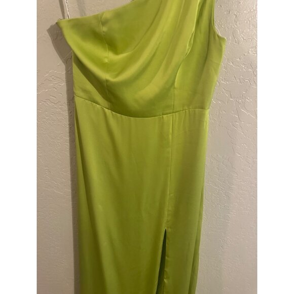 Birdy Grey Kira One Shoulder Satin High Slit Bridesmaid Dress - Picture 5 of 10